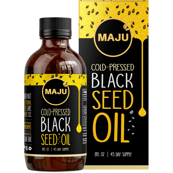 MAJU's Black Seed Oil, 8 Fl Oz - 3X TQ, Cold Pressed Nigella Sativa Oil, High Thymoquinone