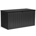thumbnail image 1 of WASUHE 100 Gallon Large Deck Boxes Outdoor Waterproof, Lockable Patio Storage Box for Furniture,Pool Float, Garden Tools, Waterproof Outdoor Storage Cabinet, UV Resistant, Black, 1 of 10