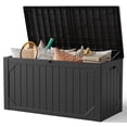 thumbnail image 1 of WASUHE 100 Gallon Large Deck Boxes Outdoor Waterproof, Lockable Patio Storage Box for Furniture,Pool Float, Garden Tools, Waterproof Outdoor Storage Cabinet, UV Resistant, Black, 1 of 9