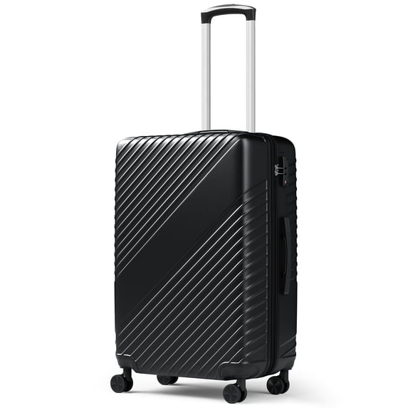WASUHE 20" Hardside Carry-on Expandable Luggage,Hardshell Suitcase With Divider Pockets,Four Multi-directional Wheels,Expandable For Up to 15% More Space,With Scratch-Resistant Surface,Black