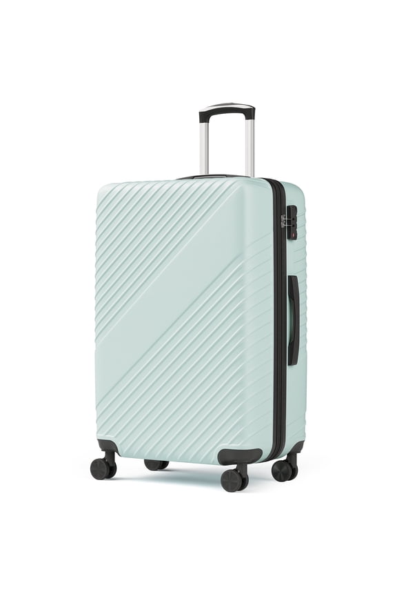 24" Hardside Medium Checked Expandable Luggage,Hardshell Suitcase With Divider Pockets,Four 360-Spinner Wheels,Expandable For Up to 15% More Space,With Scratch-Resistant Surface,Green