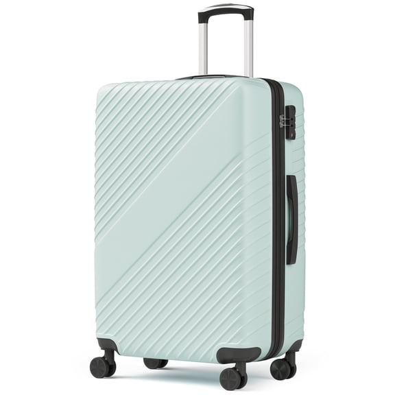 WASUHE 24" Hardside Medium Checked Expandable Luggage,Hardshell Suitcase With Divider Pockets,Four 360-Spinner Wheels,Expandable For Up to 15% More Space,With Scratch-Resistant Surface,Green