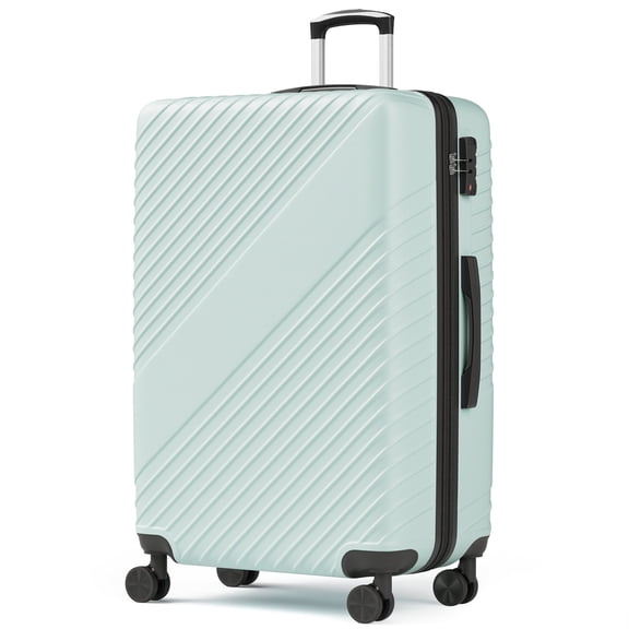 WASUHE 28" Hardside Large Checked Expandable Luggage,Hardshell Suitcase With Divider Pockets,Four 360-Spinner Wheels,Expandable For Up to 15% More Space,With Scratch-Resistant Surface,Green