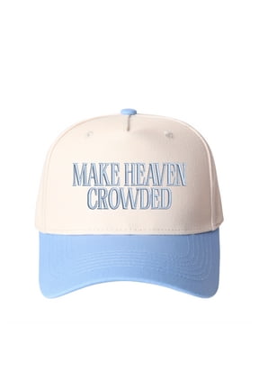 MAKE HEAVEN CROWDED Embroidered Trucker Hat - Women's Fashion Adjustable Snapback Cap, Stylish Cross-border Design