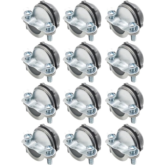 MAKERELE 12-Pack 3/4 Inch Clamp Type Connectors - UL Listed - Zinc Die-cast Construction - Versatile for NM and SE Cable Installations in Metallic Conduit