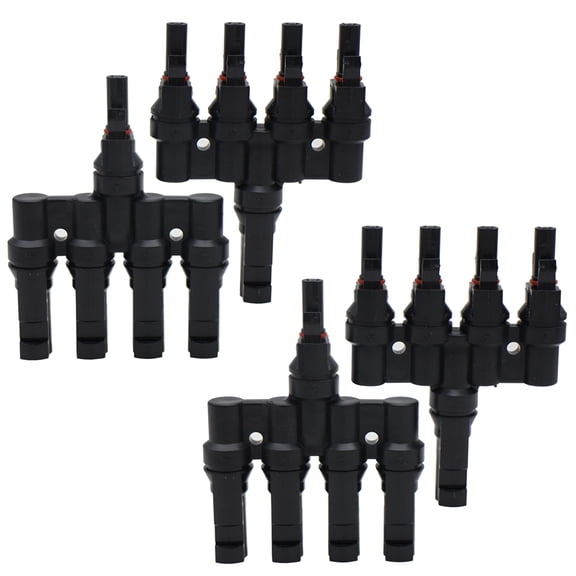 MAKERELE 1500V DC Solar Branch Connectors,T Connector IP67 Waterproof,Solar Panel Connector FMMMM+MFFFF for Parallel Connection Between Solar Panels(2Pairs)