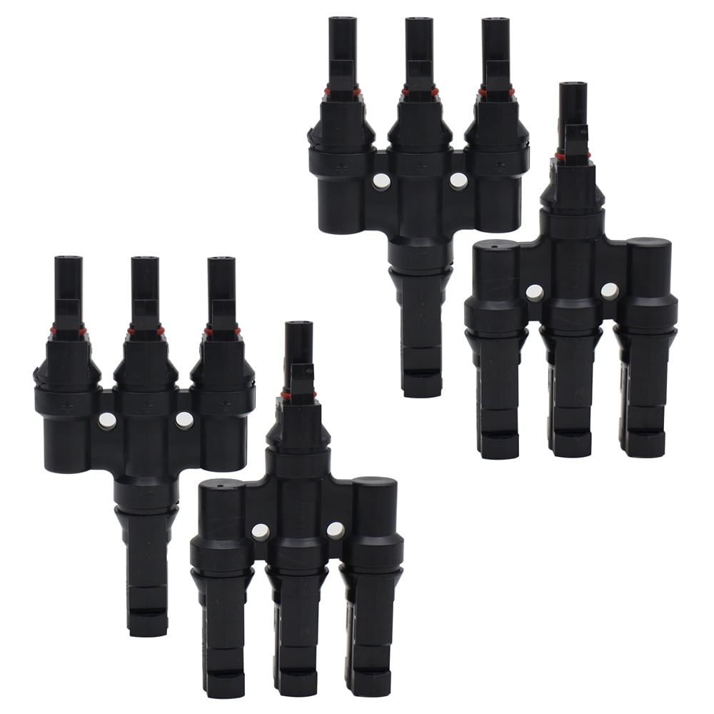 MAKERELE 1500V DC Solar Branch Connectors,T Connector for Parallel Connection Between Solar Panels,FMMM+MFFF(2Pairs)