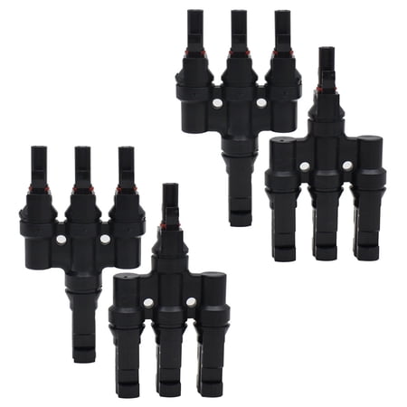 MAKERELE 1500V DC Solar Branch Connectors,T Connector for Parallel Connection Between Solar Panels,FMMM+MFFF(2Pairs)