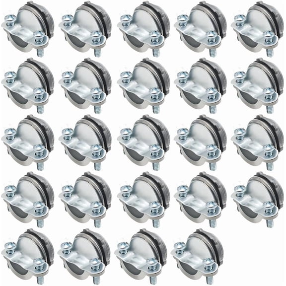 MAKERELE 24-Pack 1/2 Inch Clamp Type Cable Connectors - Zinc Die-cast for Enhanced Durability - UL Listed for Safety - Ideal for and Metallic Conduit Installations