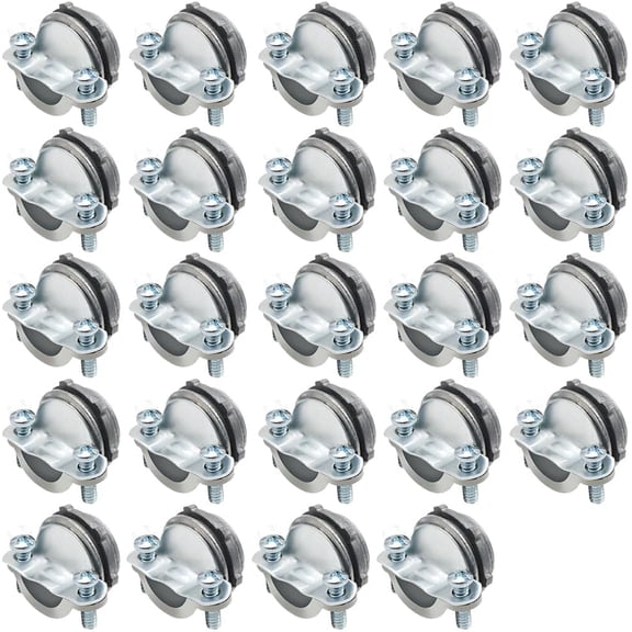 MAKERELE 24-Pack 3/8 Inch Clamp Type Cable Connectors - UL Listed - Durable Zinc Alloy - Ideal for and Metallic Conduit - Metal Electrical Box Wire Clamps