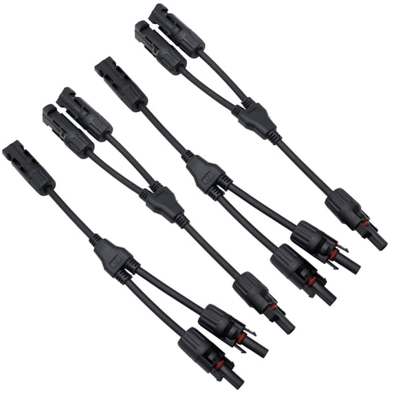 MAKERELE Solar Branch Connectors 1000V DC,IP67 Waterproof Y Connector for Parallel Connection Between Solar Panels FMM+MFF (2Pairs)