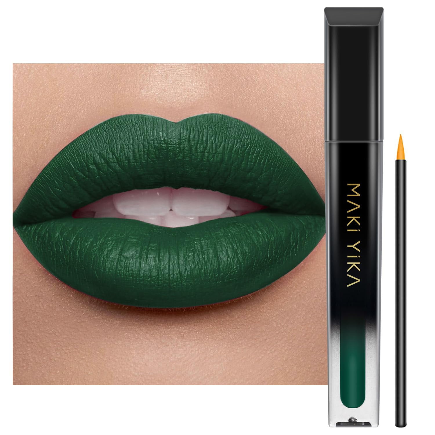MAKI YIKA Green Lipstick Matte, Dark Green Lipsticks Liquid Long