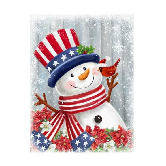 MAKIKO 'American Snowman' Canvas Art