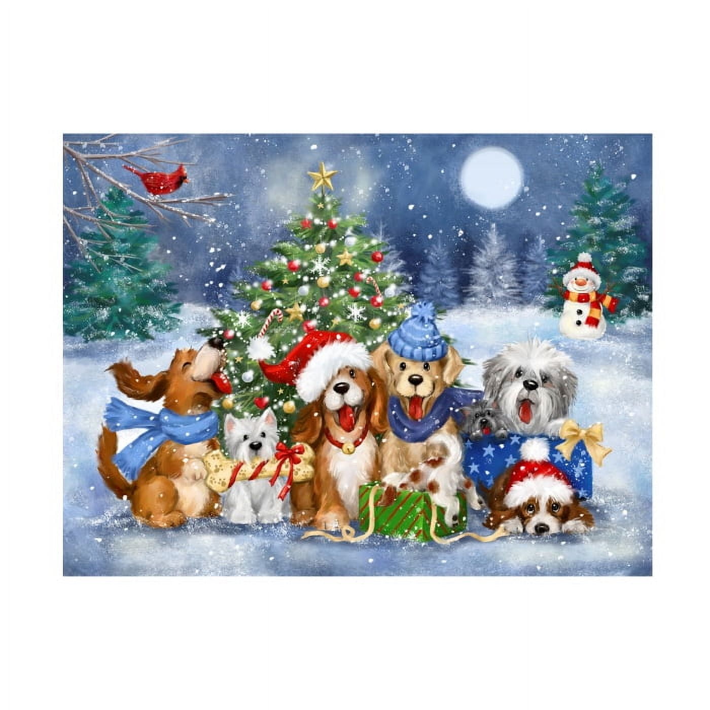 MAKIKO 'Christmas Cheerful Dogs' Canvas Art