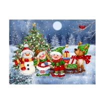 MAKIKO 'Christmas Elves And Friends' Canvas Art