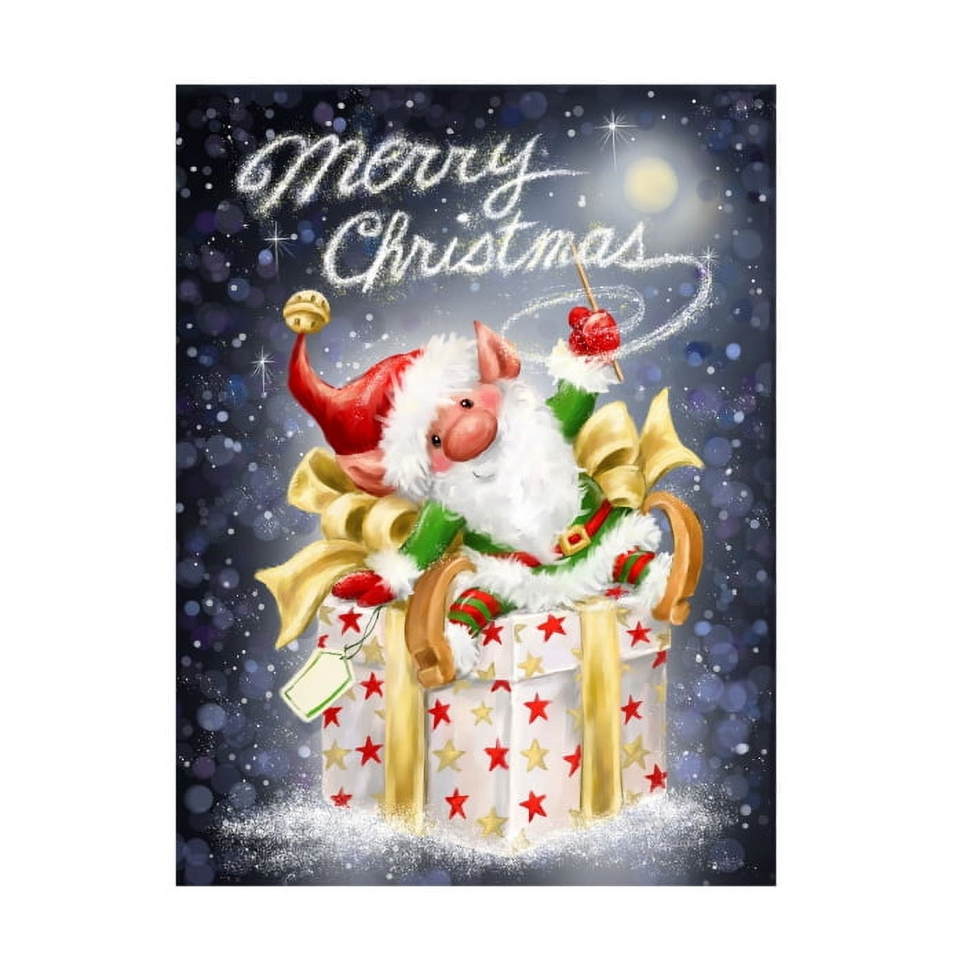 MAKIKO 'Elf With Big Present' Canvas Art