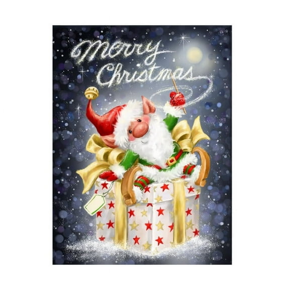 MAKIKO 'Elf With Big Present' Canvas Art