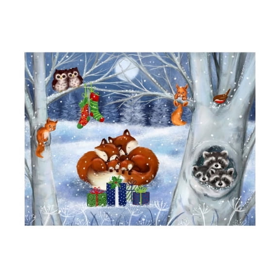MAKIKO 'Fox Family Good Night' Canvas Art