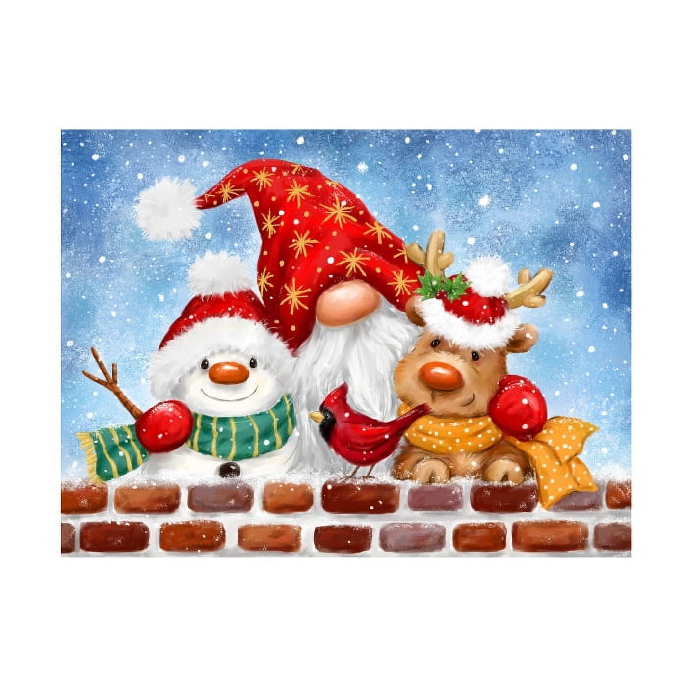 MAKIKO 'Gnome With Winter Friends' Canvas Art