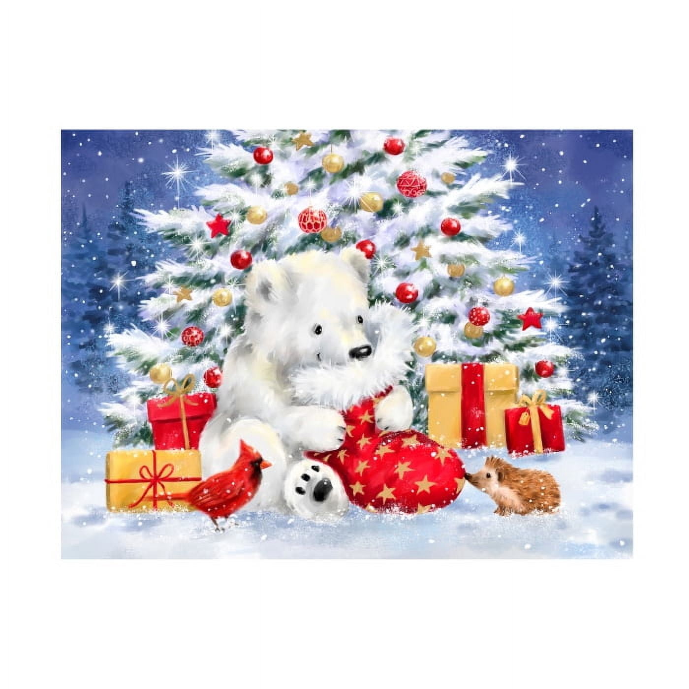 MAKIKO 'Polar Cub With Sock' Canvas Art