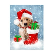 MAKIKO 'Puppy With Santa's Hat' Canvas Art