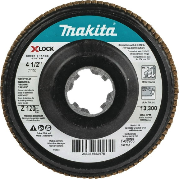 MAKITA X-Lock 4-1/2" Type 27 Flat Flap DISC, (T-03953)