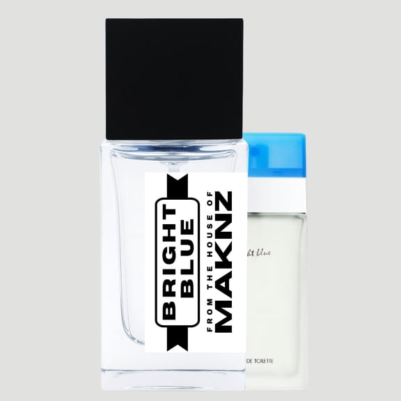 MAKNZ Bright Blue Eau de Parfum, Inspired by Light Blue, Perfume for Women, 1.7 oz / 50ml Citrus, Woody, Fresh, Fruity, Aromatic, Musky, Powdery, Green