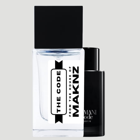MAKNZ The Code Eau de Parfum, Inspired by Code Parfum, Cologne for Men, 1.7 oz / 50ml – Iris, Aromatic, Powdery, Woody, Citrus, Vanilla, Earthy, Aldehydic, Violet, Fresh Spicy Scent
