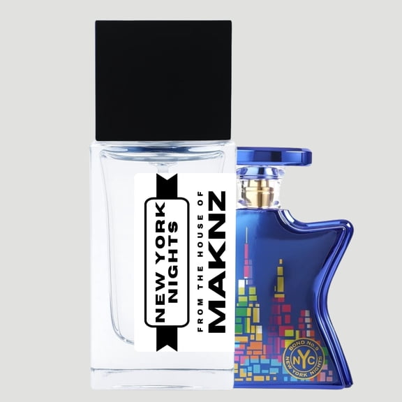 MAKNZ New York Nights Eau de Parfum, Inspired by New York Nights, Unisex Cologne, 1.7 oz / 50ml Caramel, Warm Spicy, Coffee, Floral, Woody, White Floral, Sweet, Patchouli, Balsamic, Aromatic