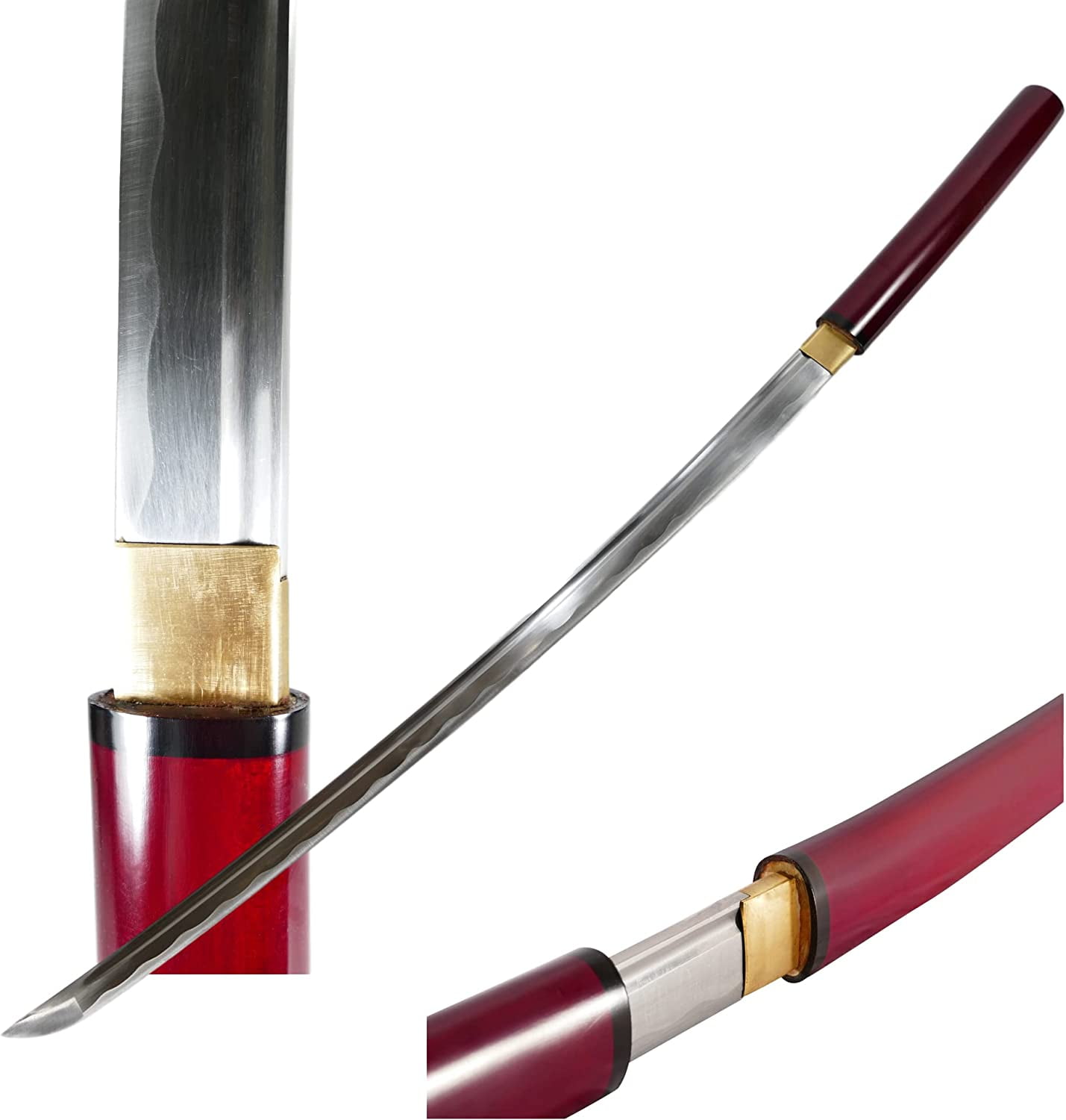 Ace Martial Arts Handmade Japanese Shirasaya Katana - Sharp Carbon Steel Samurai Sword (KENSHIN)