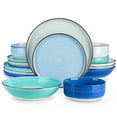 thumbnail image 1 of Malacasa 16 Pcs Dinnerware Sets for 4, Plates and Bowls Set, Stoneware Tableware Dishwasher Microwave Safe, Blue, 1 of 8