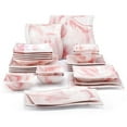 thumbnail image 1 of MALACASA 26-Piece Porcelain Dinnerware Set, square Dish sets for 6, pink, 1 of 9