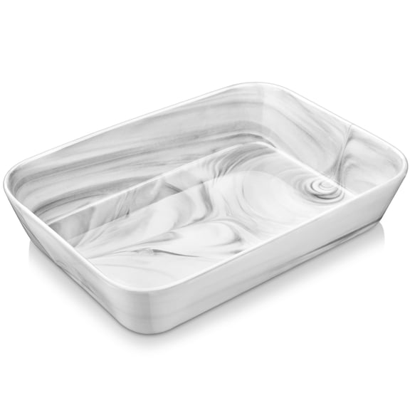Malacasa 4150ml Lasagne Dishes for Oven, Grey Ceramic Oven Dish, Deep Rectangular Baking Dish Casserole Dishes, Lasagna Pan Bakeware for Roasting