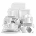 thumbnail image 1 of MALACASA, 60-Piece Porcelain Dinnerware Set, Ivory White Dish Plate Sets, Series Joesfa, 1 of 7