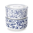 thumbnail image 1 of MALACASA Ceramic Bowls with Lids, 36 oz Salad Bowls Set of 2, Pasta Bowls for Salad, Cereal, Dishwasher Safe, White, 1 of 11