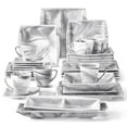 thumbnail image 1 of MALACASA Dinnerware Sets, Porcelain Dinner Set for 6, 32-Piece Square Marble Grey, Series Blance, 1 of 7