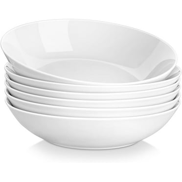 vancasso Pasta Bowls, Porcelain Salad Bowls Set of 6, Large White Serving Bowls, Soup Bowls, 30oz