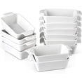thumbnail image 1 of MALACASA, Series Bake.Bake, 190ML Mini Ramekins, Porcelain White Ramekins Dishes, Square Souffle Dishes Brulee Dish Baking Dishes with Double Handle, 15 x 8.5 x 4 cm, Set of 12, 1 of 8