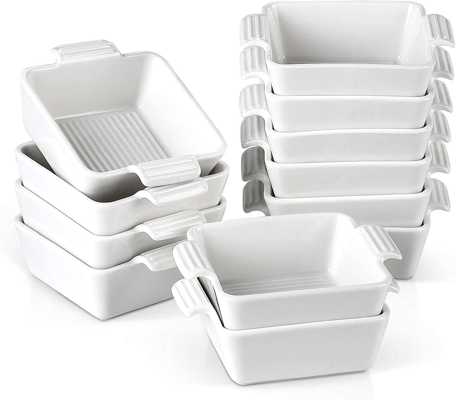 MALACASA, Series Bake.Bake, 210ML Mini Ramekins, Porcelain White ...