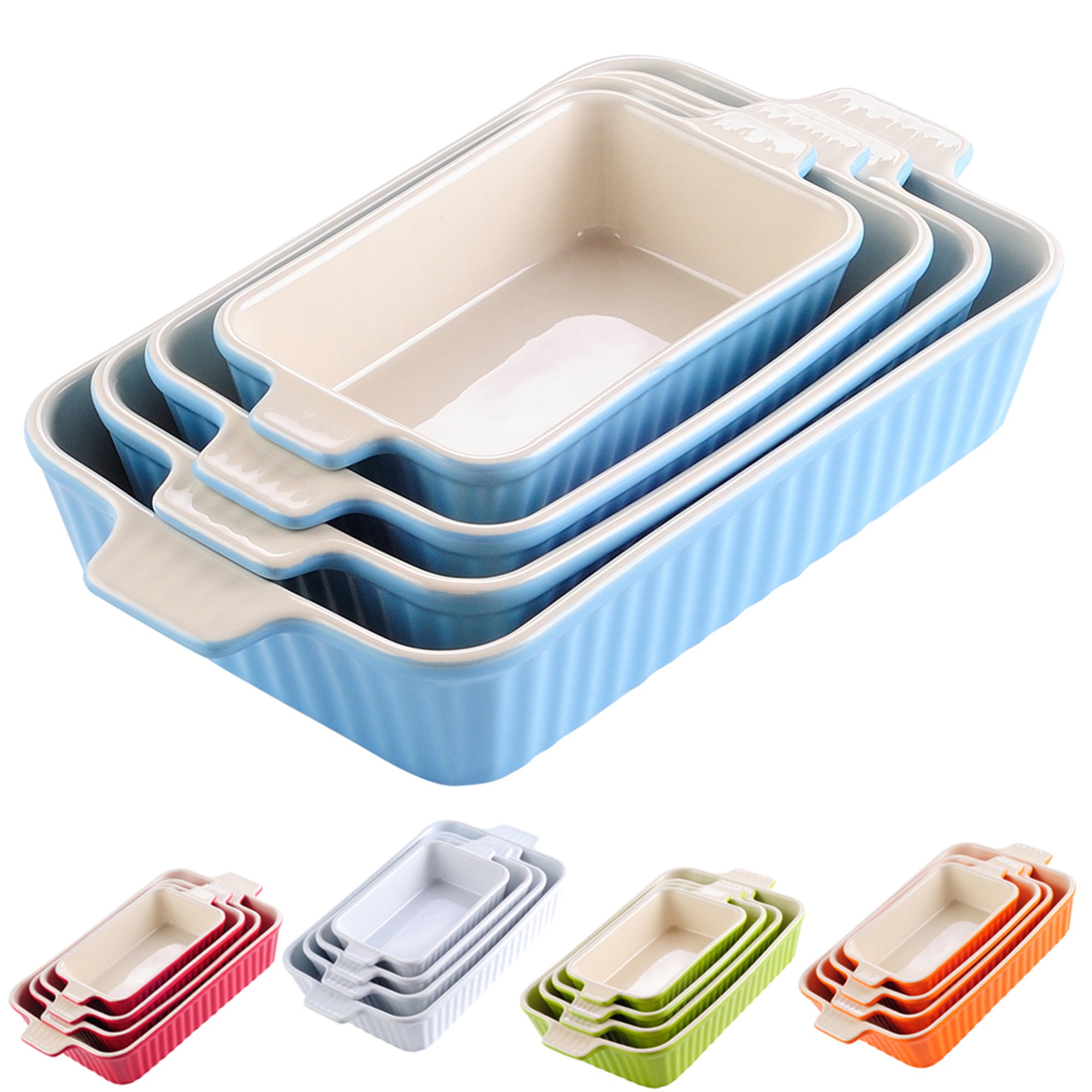 MALACASA, Series Bake.Bake, Ceramic Oval Baking Dish Bakeware Set - On Sale  - Bed Bath & Beyond - 31519428