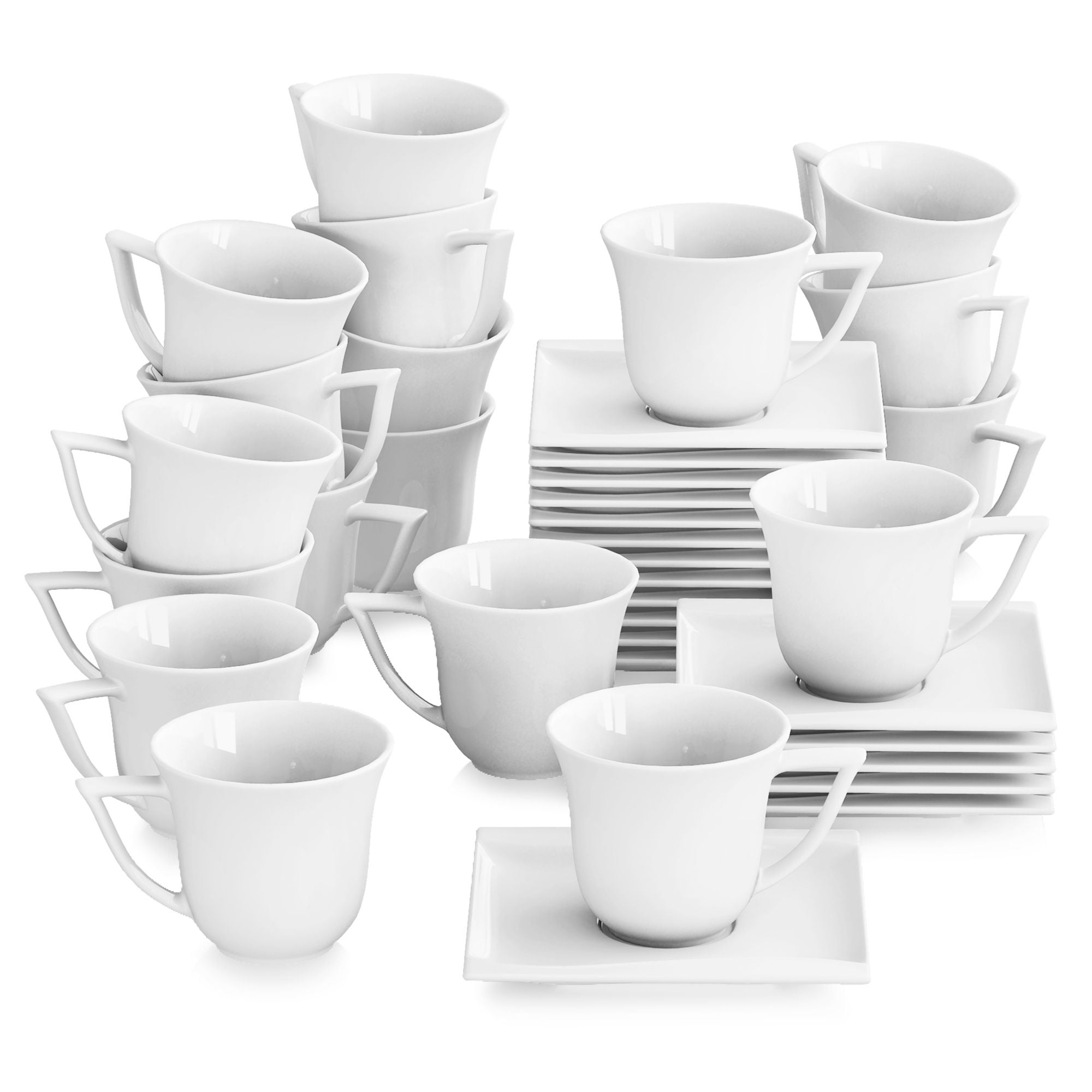 Malacasa 6pcs, Carina Series Coffee Mugs, Ivory White Porcelain 10oz Coffee  Cups, For Bar, Restaurant, Home Use, Drinkware, Christmas Gifts