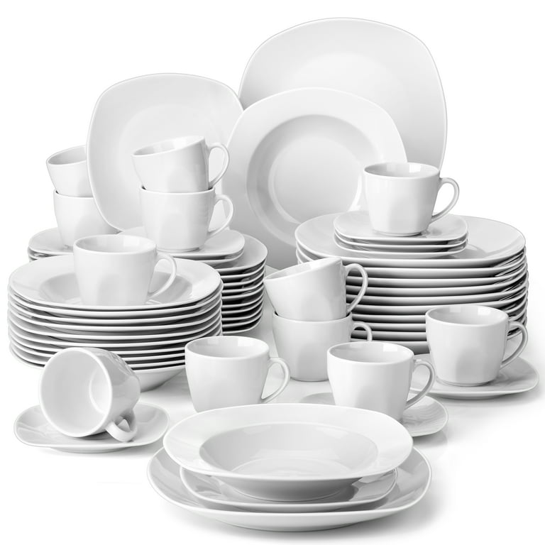 MALACASA Elisa Porcelain China Dinnerware Set - Service for 12