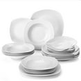 thumbnail image 1 of MALACASA, Series Elisa, 18-Piece Porcelain Dinnerware Set, Ivory White Dinner Set, Service for 6, 1 of 9
