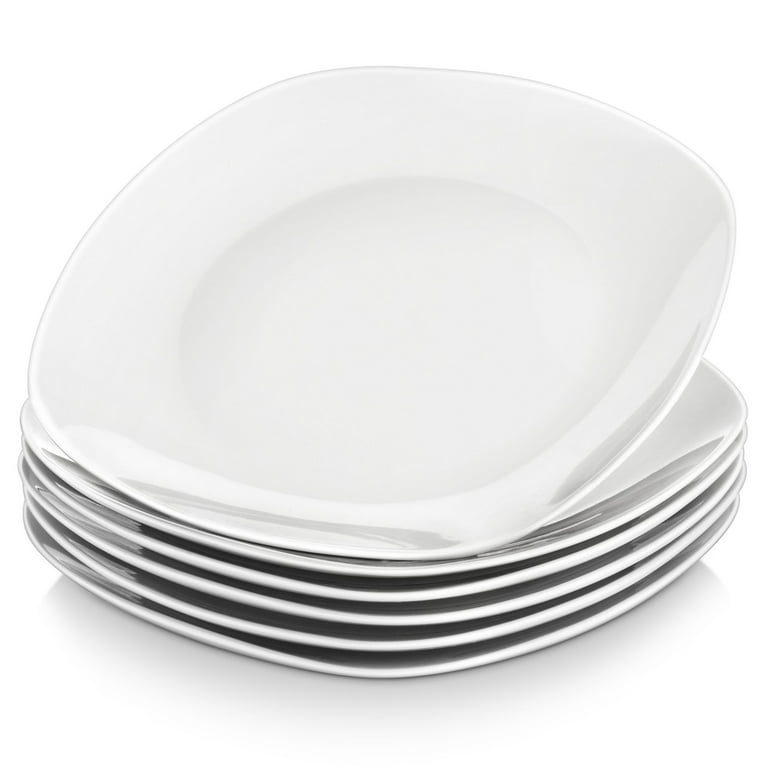 MALACASA Series Elisa 6-Piece 9.75 in. White Dinner Plate Round