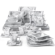 MALACASA, Series Flora, 36-Piece Porcelain Dinnerware Set, Marble Grey Dinner Set, Service for 6