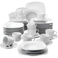 thumbnail image 1 of MALACASA, Series JULIA, 60-Piece Porcelain Dinner Set, Ivory White Dinnerware Set, Service for 12, 1 of 8