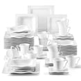 thumbnail image 1 of MALACASA, Series Mario, 60-Piece Porcelain Dinnerware Set, Ivory White Dinner Set, Service for 12, 1 of 8