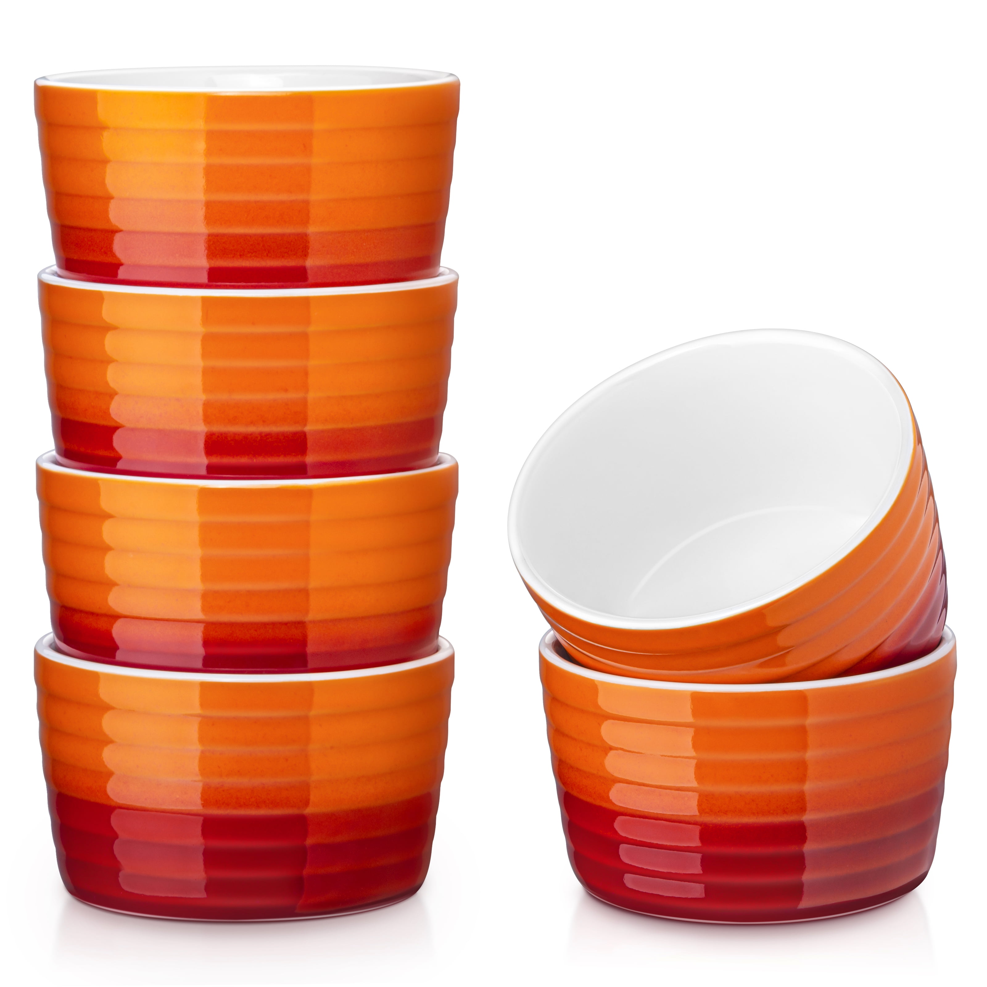 MALACASA, Series Ramekin, 300ML Porcelain Ramekins Dishes Set of 6