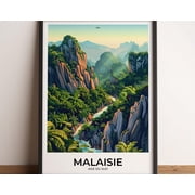 MALAYSIA Poster Malaysia Travel Poster Malaysia Art Print Malaysia Poster Malaysia in South Asia izable Gift, 8x12 UNFRAMED