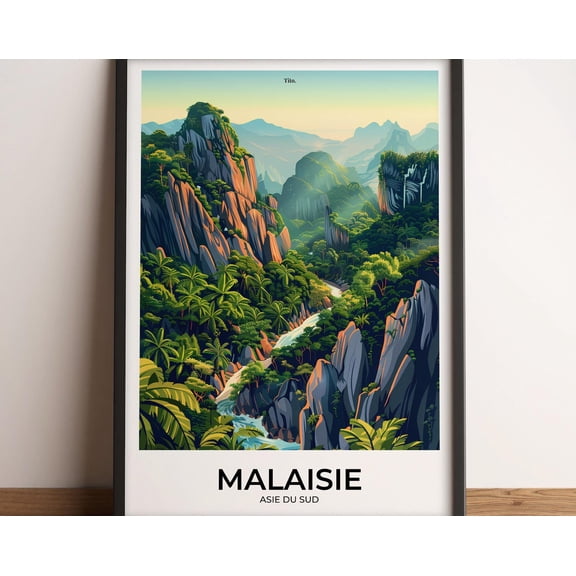 MALAYSIA Poster Malaysia Travel Poster Malaysia Art Print Malaysia Poster MalaysiaSouth Asia izable Gift